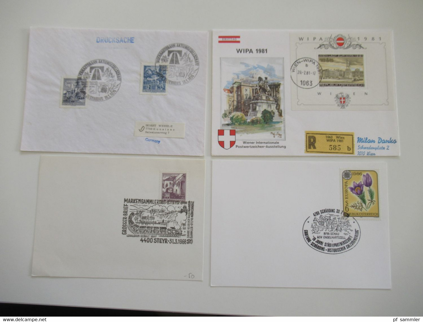 Österreich Sonderbelege / FDC insgesamt 150 Stück Belege / Karten der Jahre 1959 - 90er Jahre!