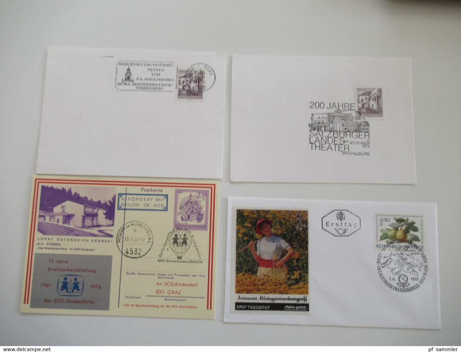 Österreich Sonderbelege / FDC insgesamt 150 Stück Belege / Karten der Jahre 1959 - 90er Jahre!