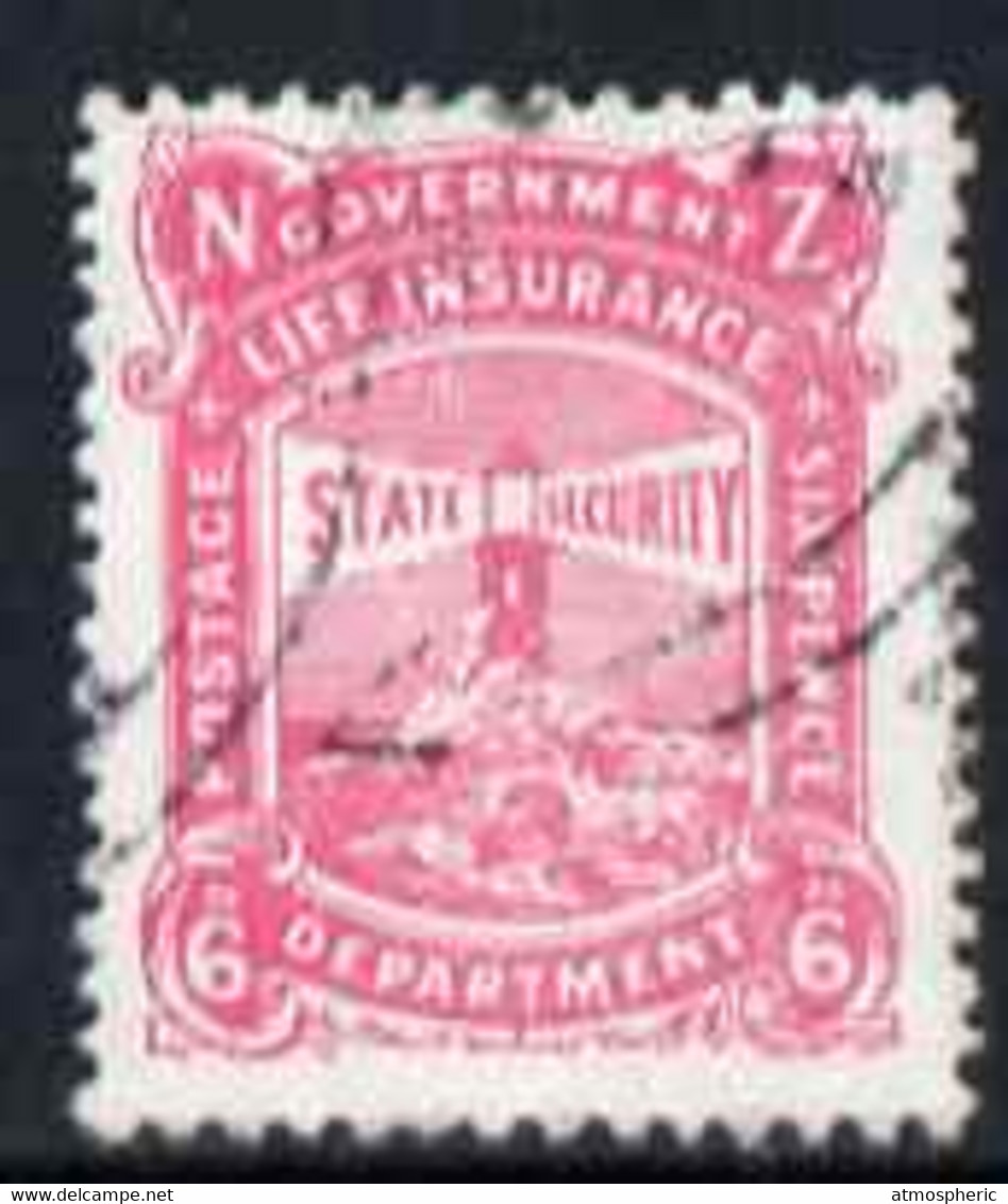 New Zealand 1913 Life Insurance 6d Pink P14x15 Very Fine Used, SG L36c - Andere & Zonder Classificatie