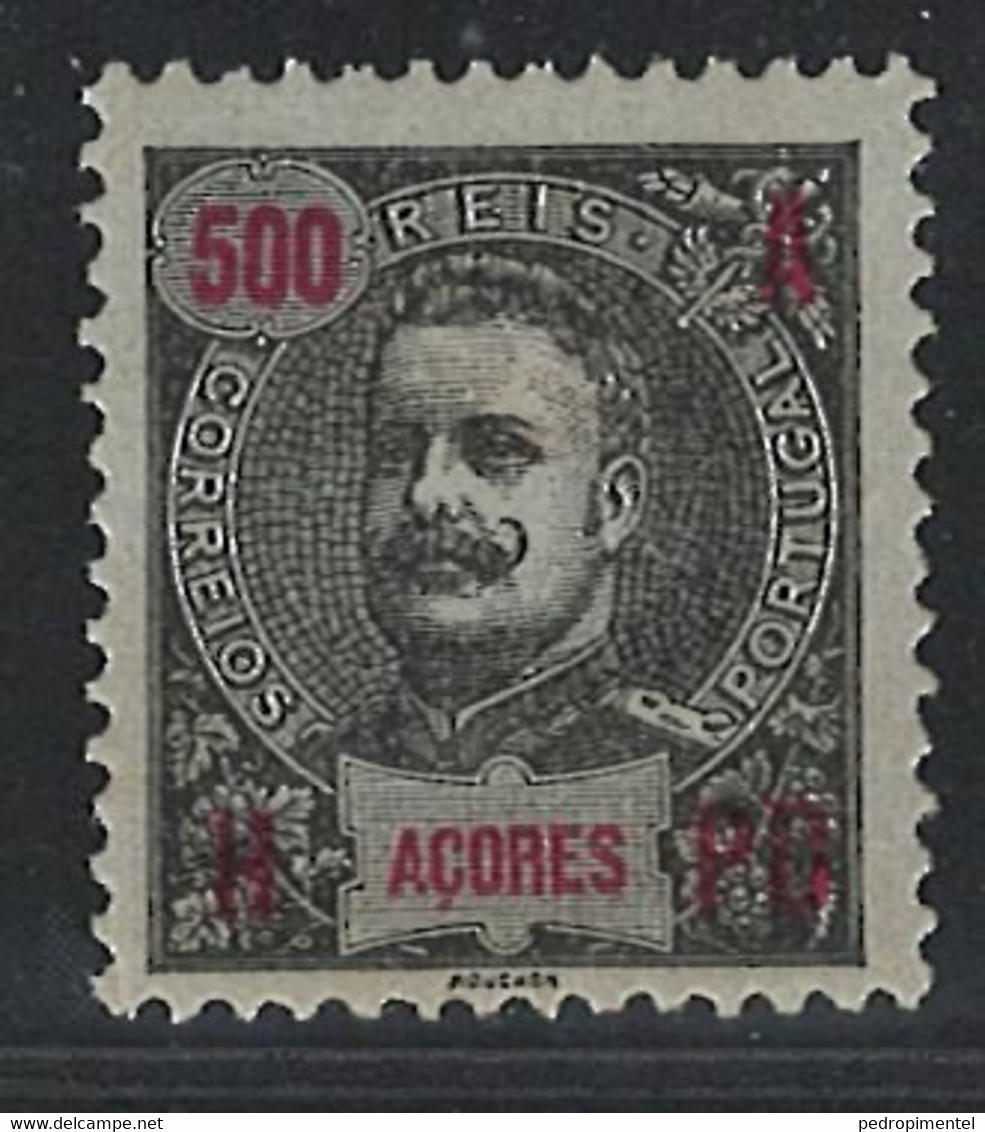 Portugal Azores Stamps |1906 | King D. Carlos I 500r | #106 | MH OG - Azoren