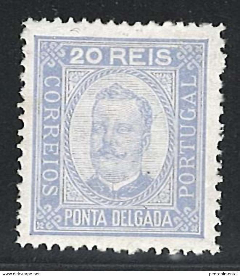 Portugal Azores Ponta Delgada Stamps |1892-1893 | King D. Carlos I 20r | #4 | MH OG - Ponta Delgada