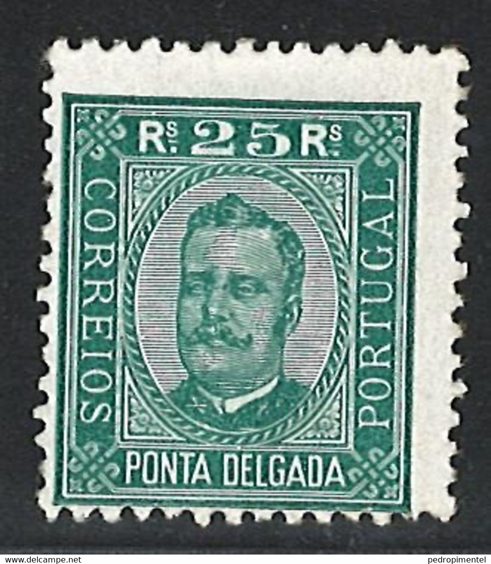 Portugal Azores Ponta Delgada Stamps |1892-1893 | King D. Carlos I 20r | #4 | MH OG Perf 11 3/4 - Ponta Delgada