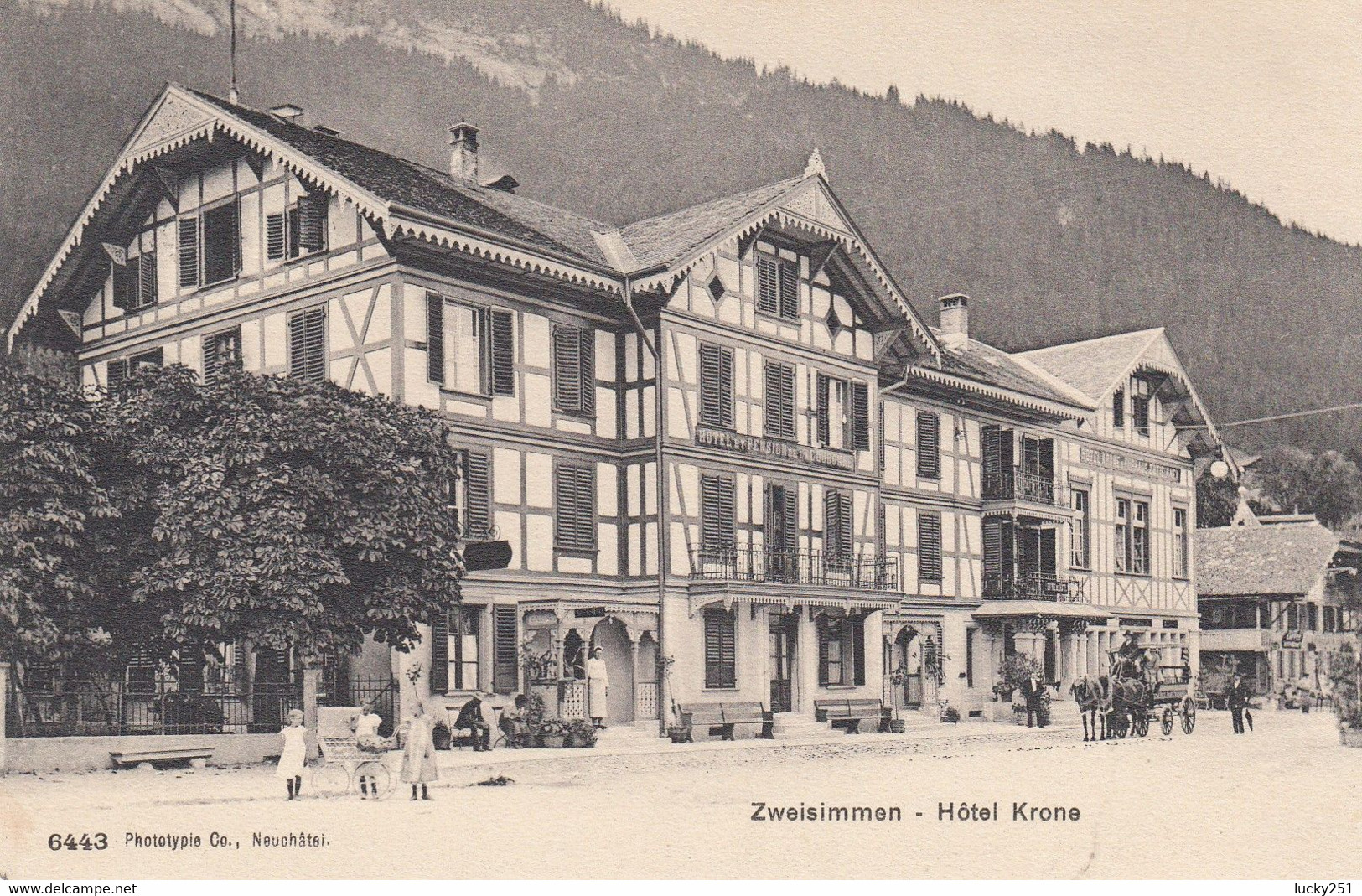 Suisse - Hôtel - Zweisimmen - Hôtel Krone - Circulée 11/09/1906 - Zweisimmen