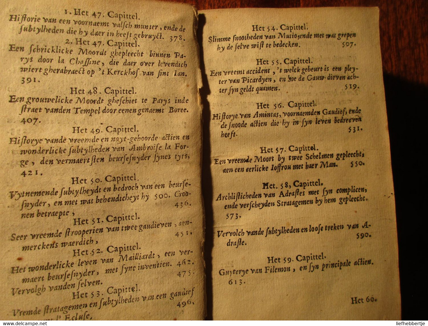 Legende oft historye van de snoode practijcquen ... der dieven - te Nieustadt bij Claes - 1649 - misdaaad