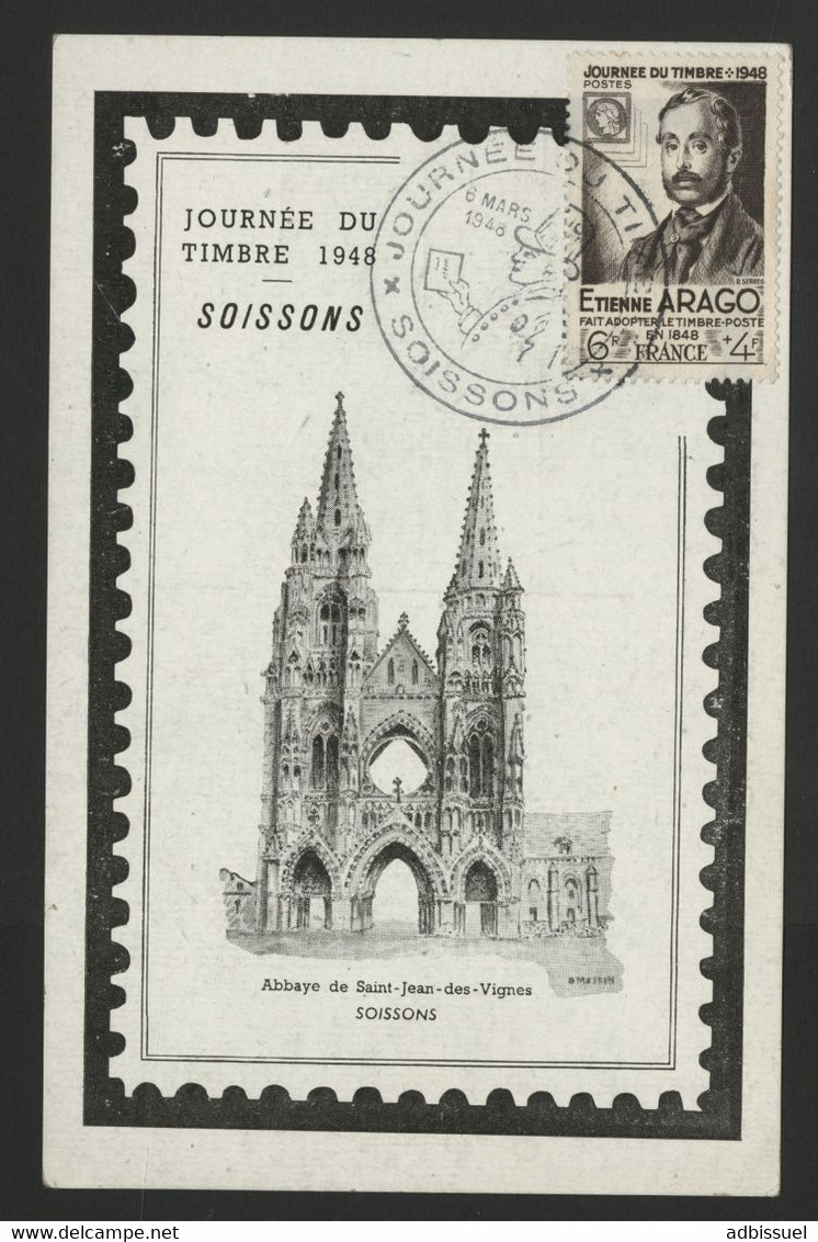 N° 794 "ARAGO" Cote 30 € Obl. 1er Jour De Soissons Sur CP Illustrée. - ....-1949