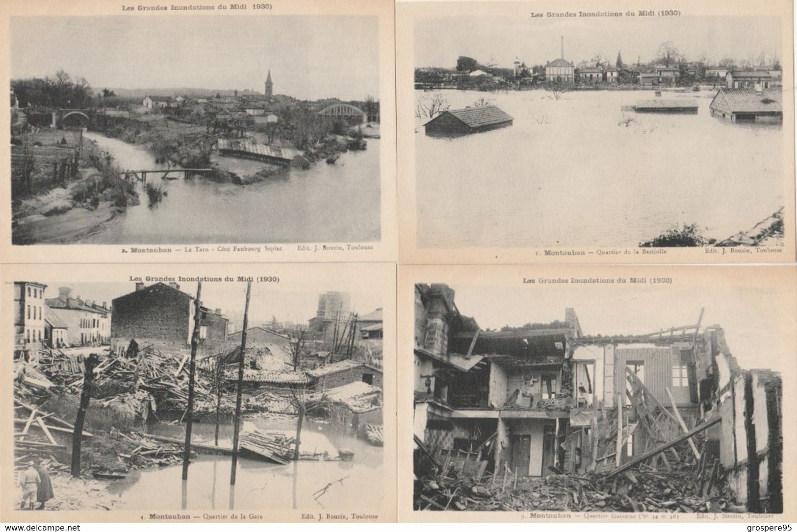 MONTAUBAN LES GRANDES INONDATIONS DU MIDI 1930 LOT 11CARTES - Montauban