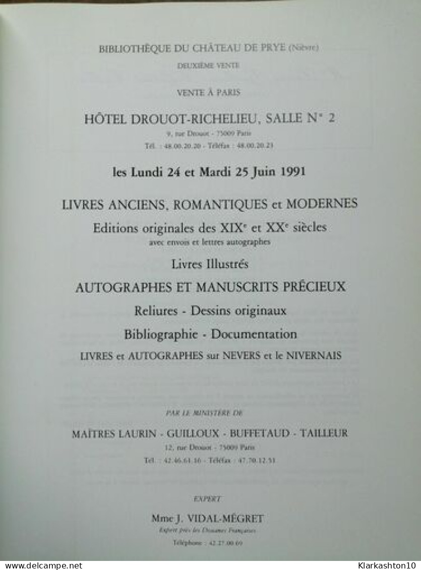 Succession Du Marquis Emmanuel Du Bourg De Bozas 24 Et 25 Juin 1991 - Altri & Non Classificati