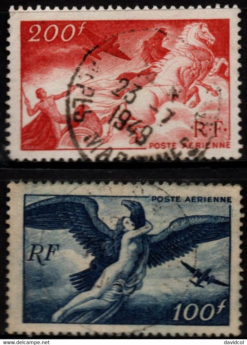 Q018N - FRANCE - 1946-47 - AIR STAMPS -  YV#: 18,19 - USED - - 1927-1959 Afgestempeld