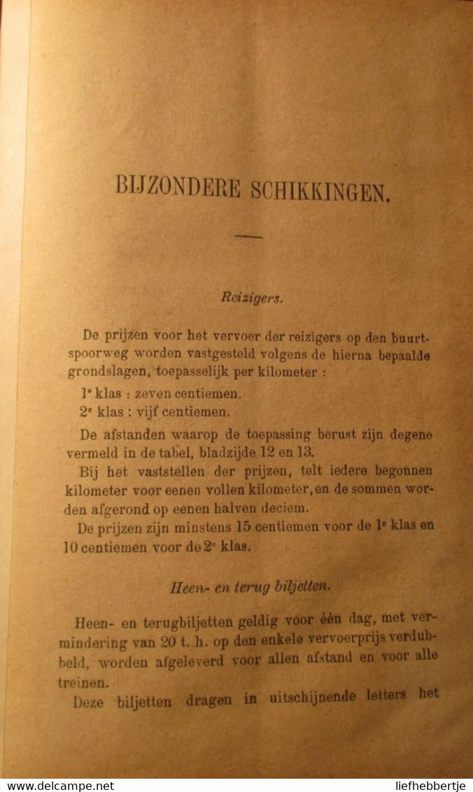 Buurtspoorwegen - Bepalingen En Tarieven Voor Het Vervoer Van  Eeklo Naar De Grens ... Schoondijke - 1897  -spoorwegen - Anciens