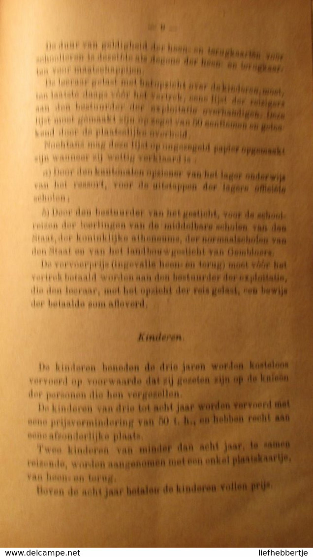 Buurtspoorwegen - Bepalingen En Tarieven Voor Het Vervoer Van  Eeklo Naar De Grens ... Schoondijke - 1897  -spoorwegen - Oud