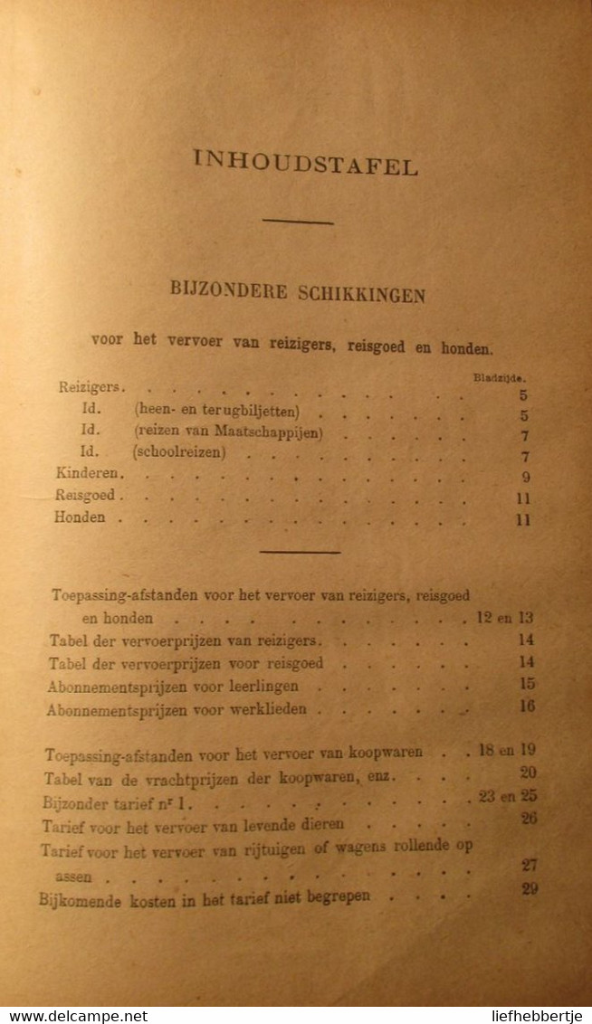 Buurtspoorwegen - Bepalingen en tarieven voor het vervoer van  Eeklo naar de grens ... Schoondijke - 1897  -spoorwegen