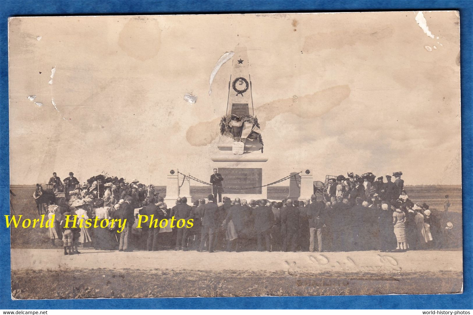 CPA Photo - LOIGNY La BATAILLE - Discours Au Monument Des Mobiles - Neuvilliers Et Lumeau - 1911 - Député ? Maire ? - Loigny