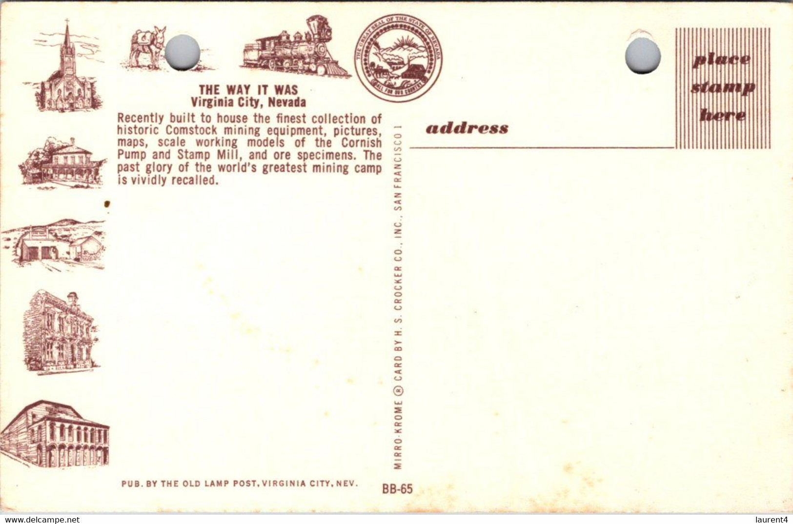 (5 A 9) Older USA Postcard - Nevada - Virginia City (two Holes) - Altri & Non Classificati