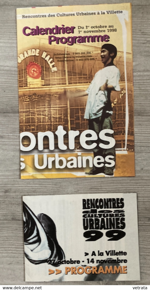 2 Affiches Programmes : Rencontre Des Cultures Urbaines (La Villette/Paris)1998 & 1999 (Recto Verso, 60x40 Cm) - Affiches & Posters