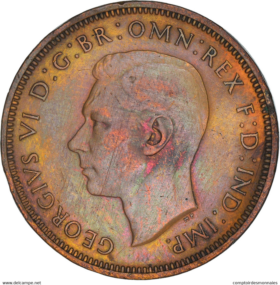 Monnaie, Grande-Bretagne, George VI, 1/2 Penny, 1938, TTB, Bronze, KM:844 - 1/2 Penny & 1/2 New Penny