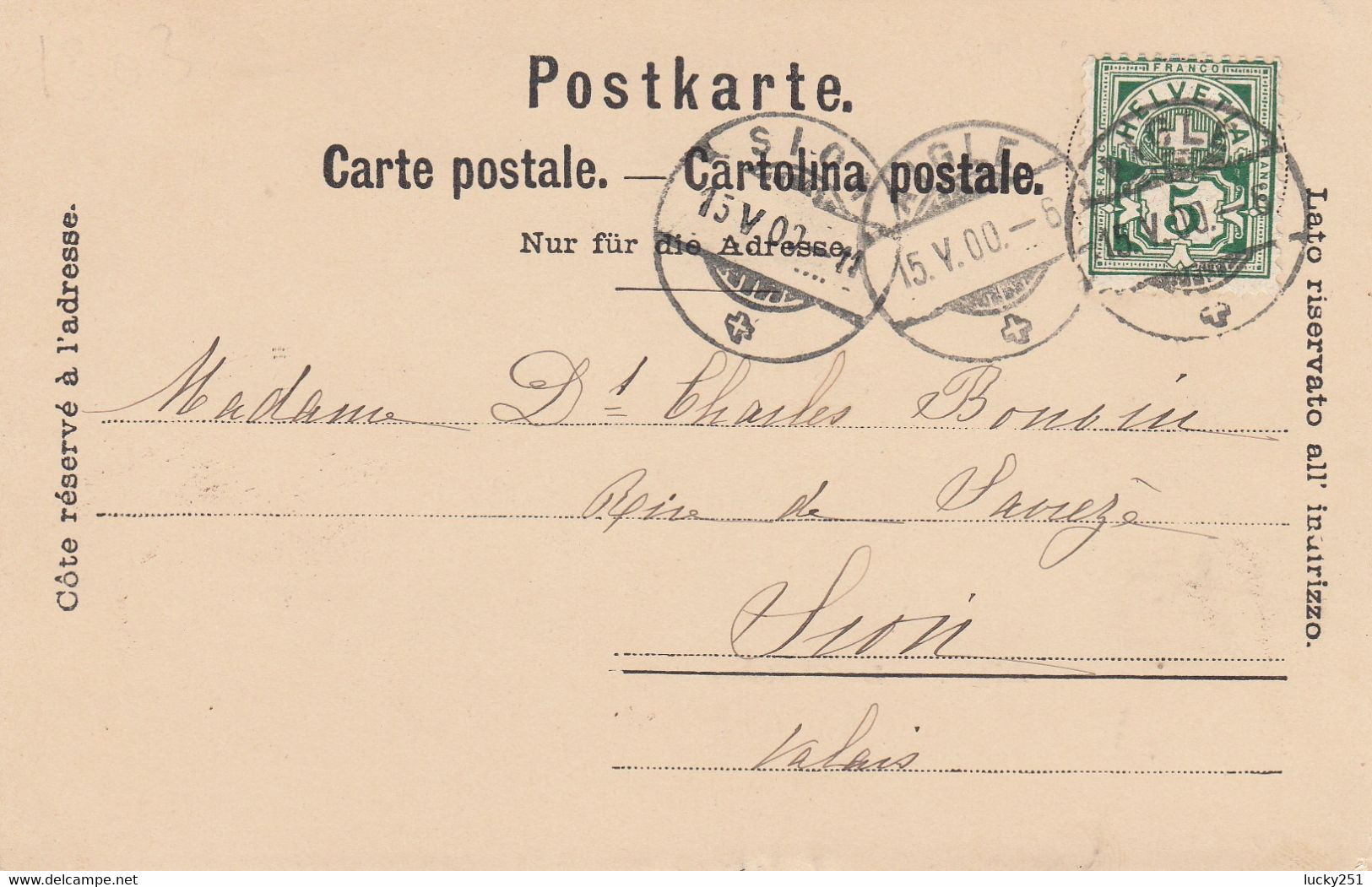 Suisse - Châteaux - Aigle - Le Château - Circulée 15/05/1900 - Au