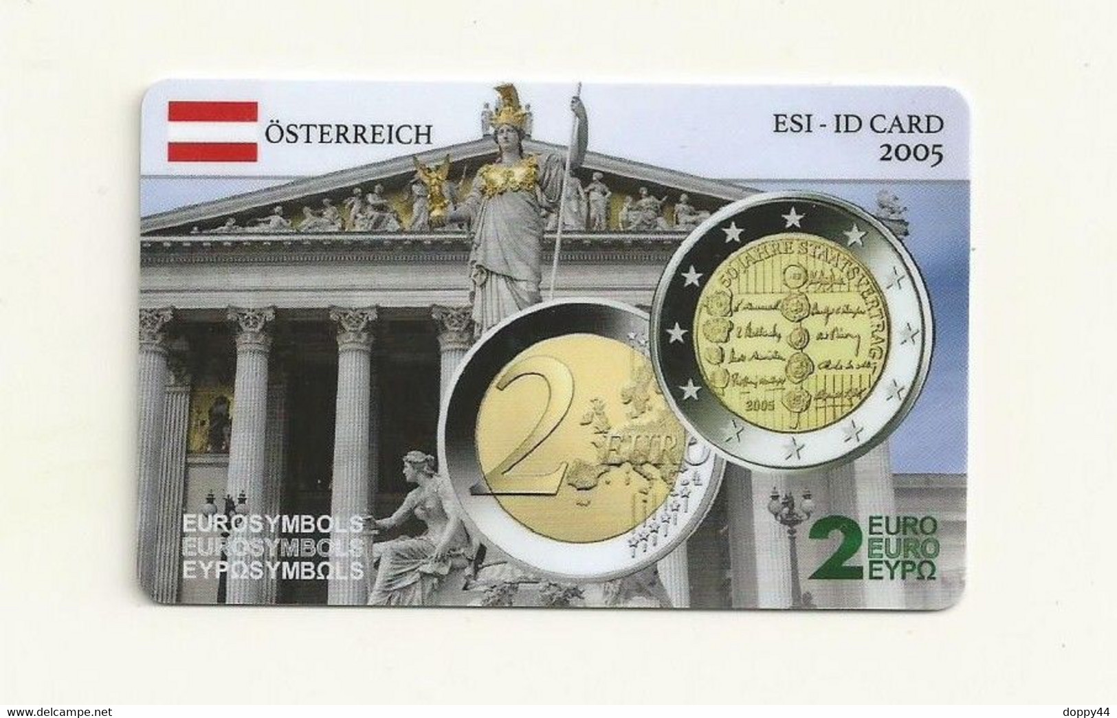 CARTE DE COLLECTION SANS PIECE AUTRICHE EUROSYMBOLS INSTITUTE ESI ID CARD MILLESIME 2005.. - Austria