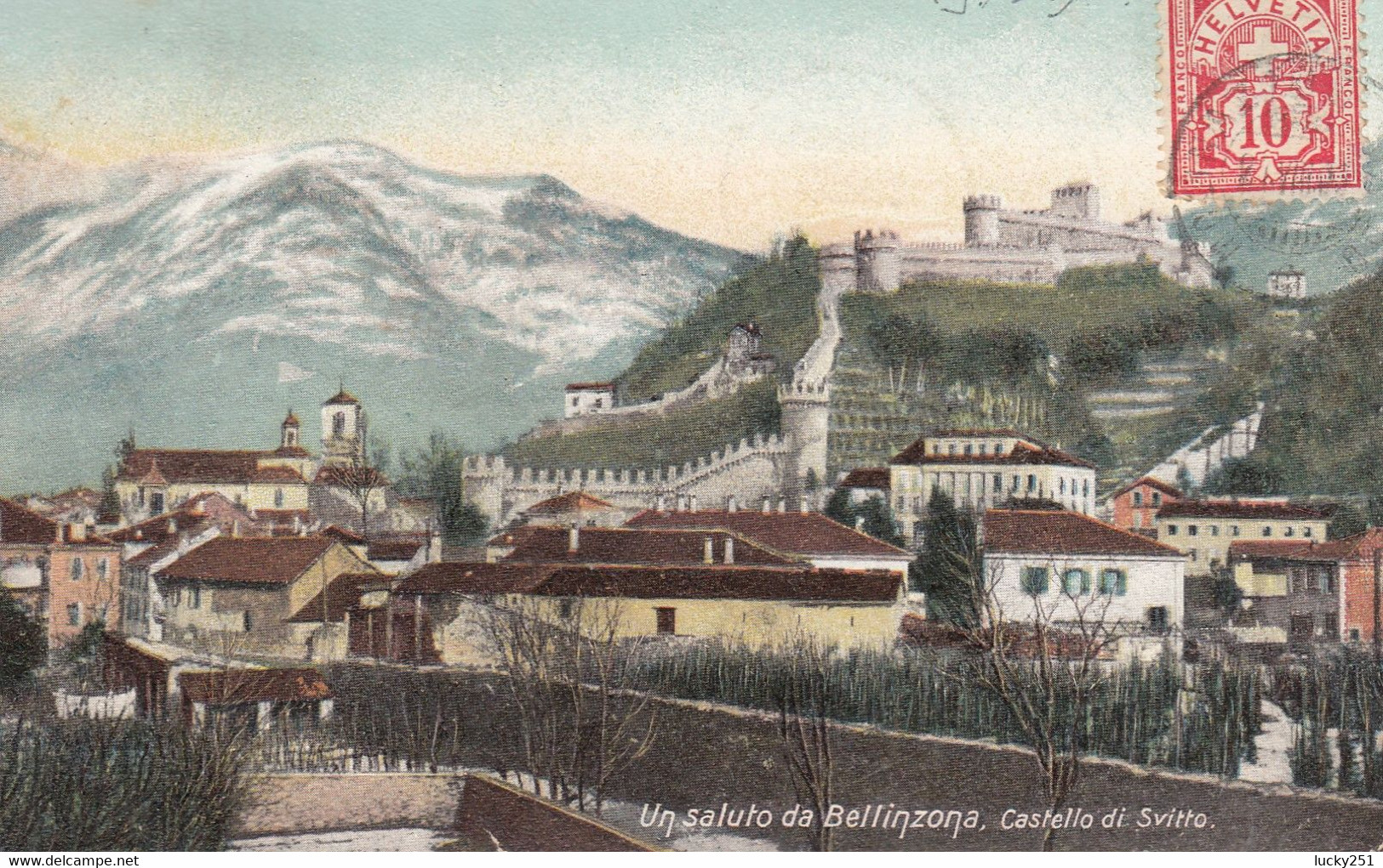 Suisse - Châteaux - Bellinzona - Le Château  - Circulée 26/08/1906 - Au