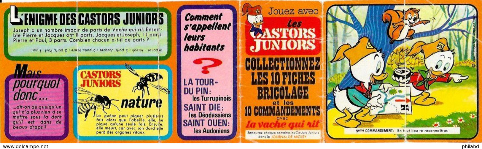 Les Castors Juniors Fiche Bricolage Et Les 10 Commandements N°9 La Vache Qui Rit MICKEY Walt Disney 197x - Other & Unclassified