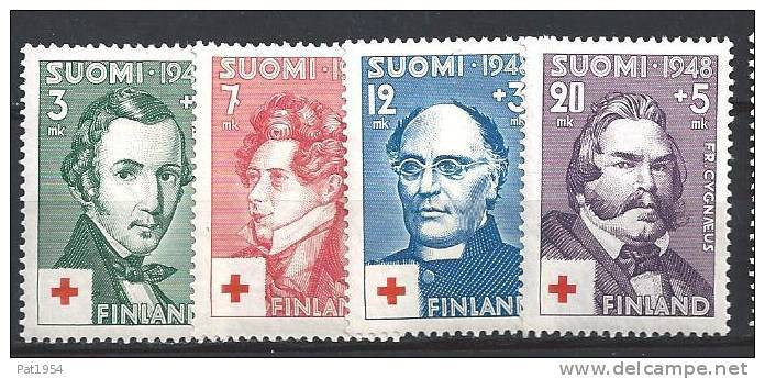 Finlande 1948 N° 334/337 Surtaxe Croix Rouge Avec Célébrités - Ungebraucht