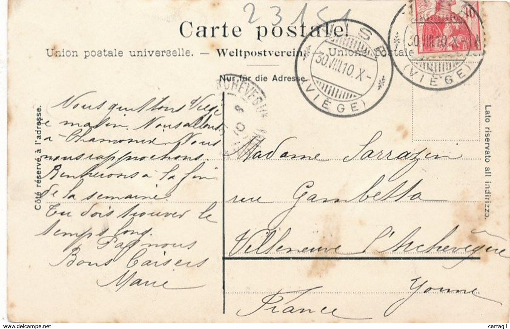 CPA-23151-Suisse Viège Et Le Balfrin -Vue Générale Envoi Gratuit - Viège