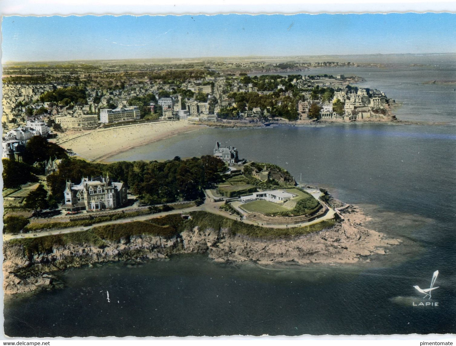 EN AVION AU DESSUS DE DINARD POINTE DU MOULINET VUE AERIENNE LAPIE - Dinard