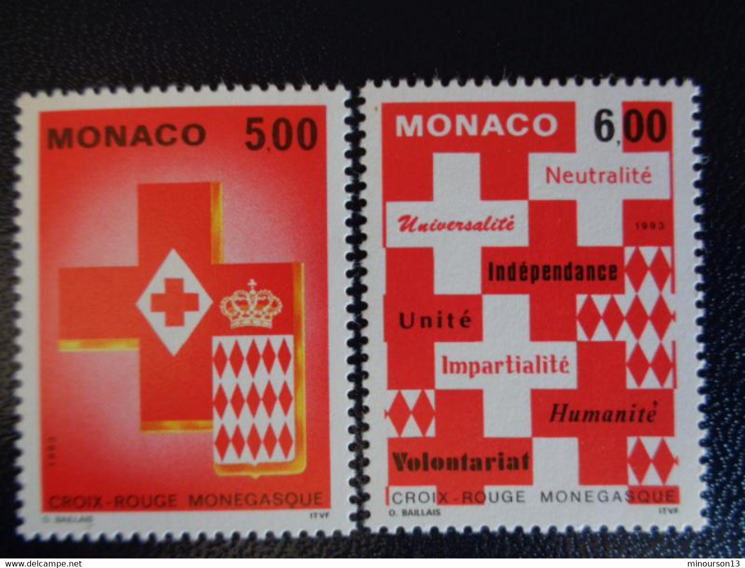 MONACO 1993 Y&T N° 1906 & 1907 ** - CROIX ROUGE MONEGASQUE - Neufs
