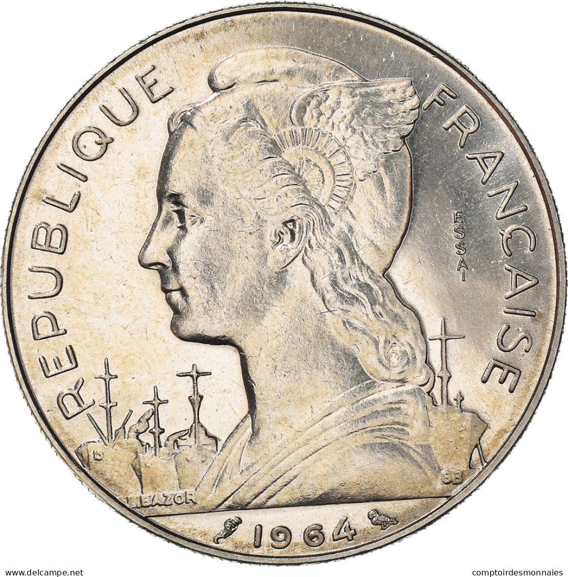 Monnaie, Réunion, 100 Francs, 1964, ESSAI, SPL, Nickel, KM:E10 - Reunion