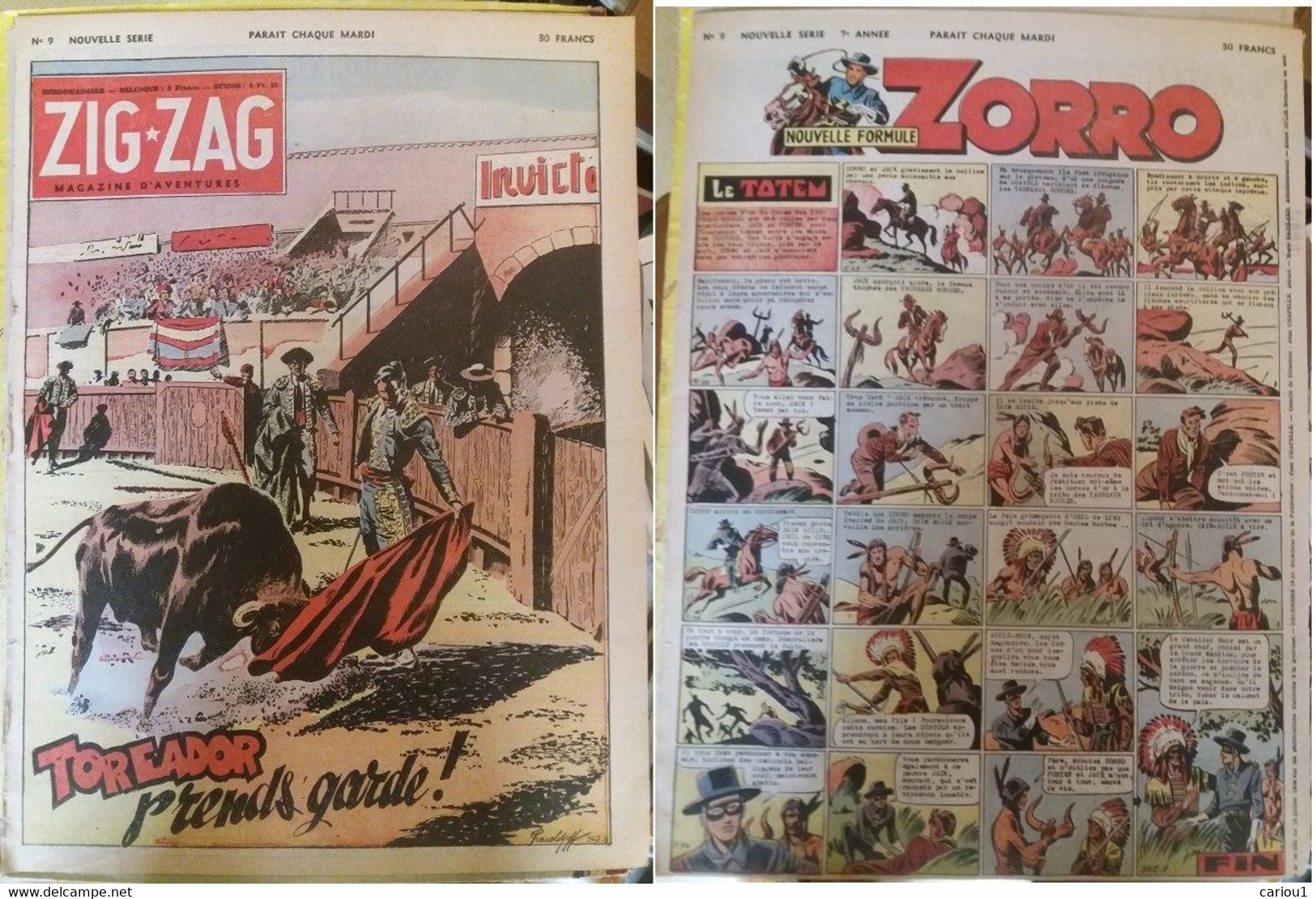 C1 ZIG ZAG ZORRO # 9 1952 PIRATES INFINI Le Goff PELLOS PORT INCLUS France - Zorro