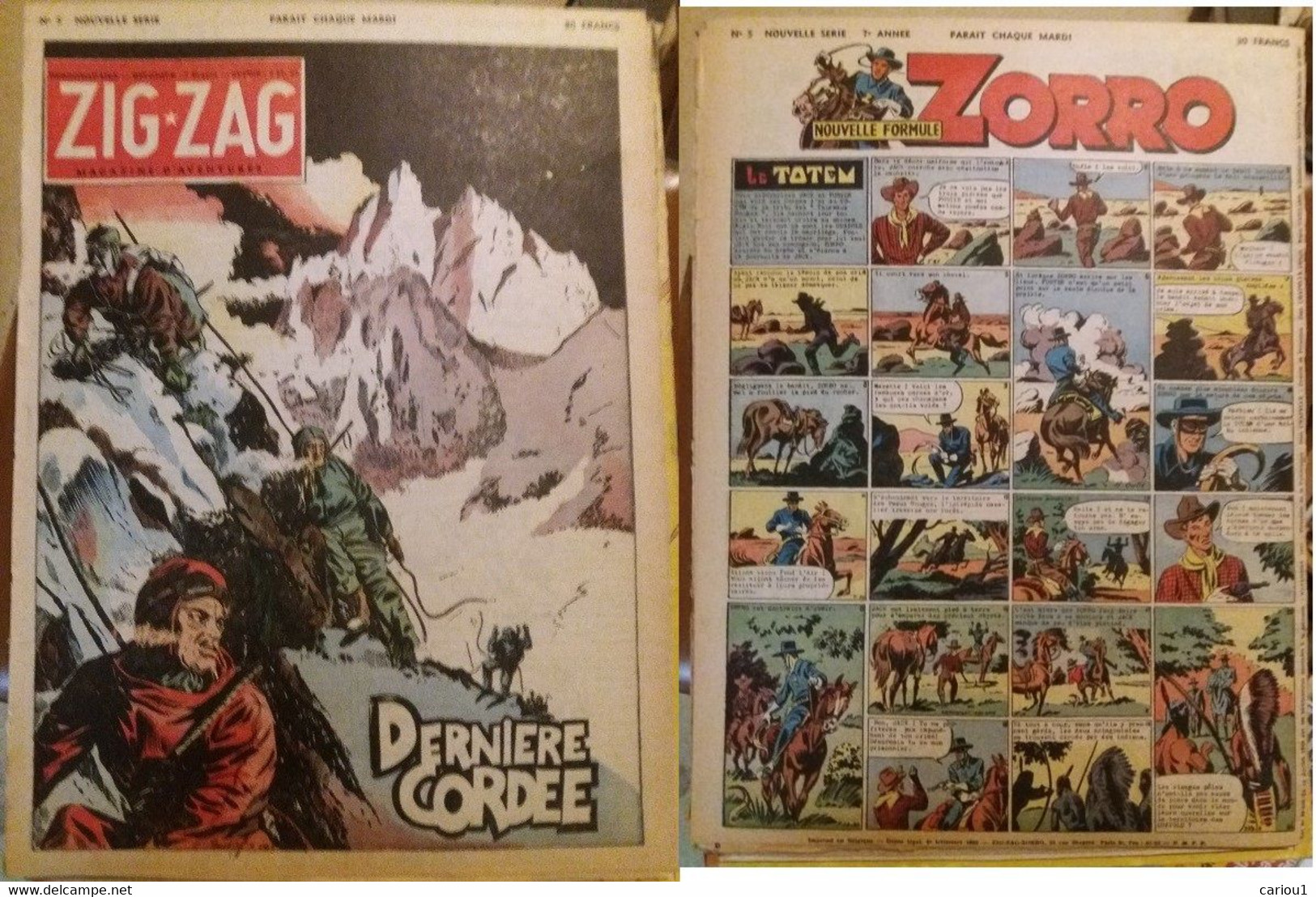 C1   ZIG ZAG ZORRO # 5 1952 PIRATES INFINI Le Goff PELLOS  PORT INCLUS France - Zorro