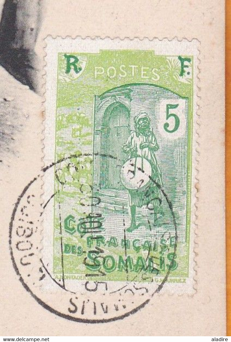 1915 - CP De Djibouti, Côte Française Des Somalis Vers Paris - Affranchissement 5 C Seul - Gazelles - Brieven En Documenten