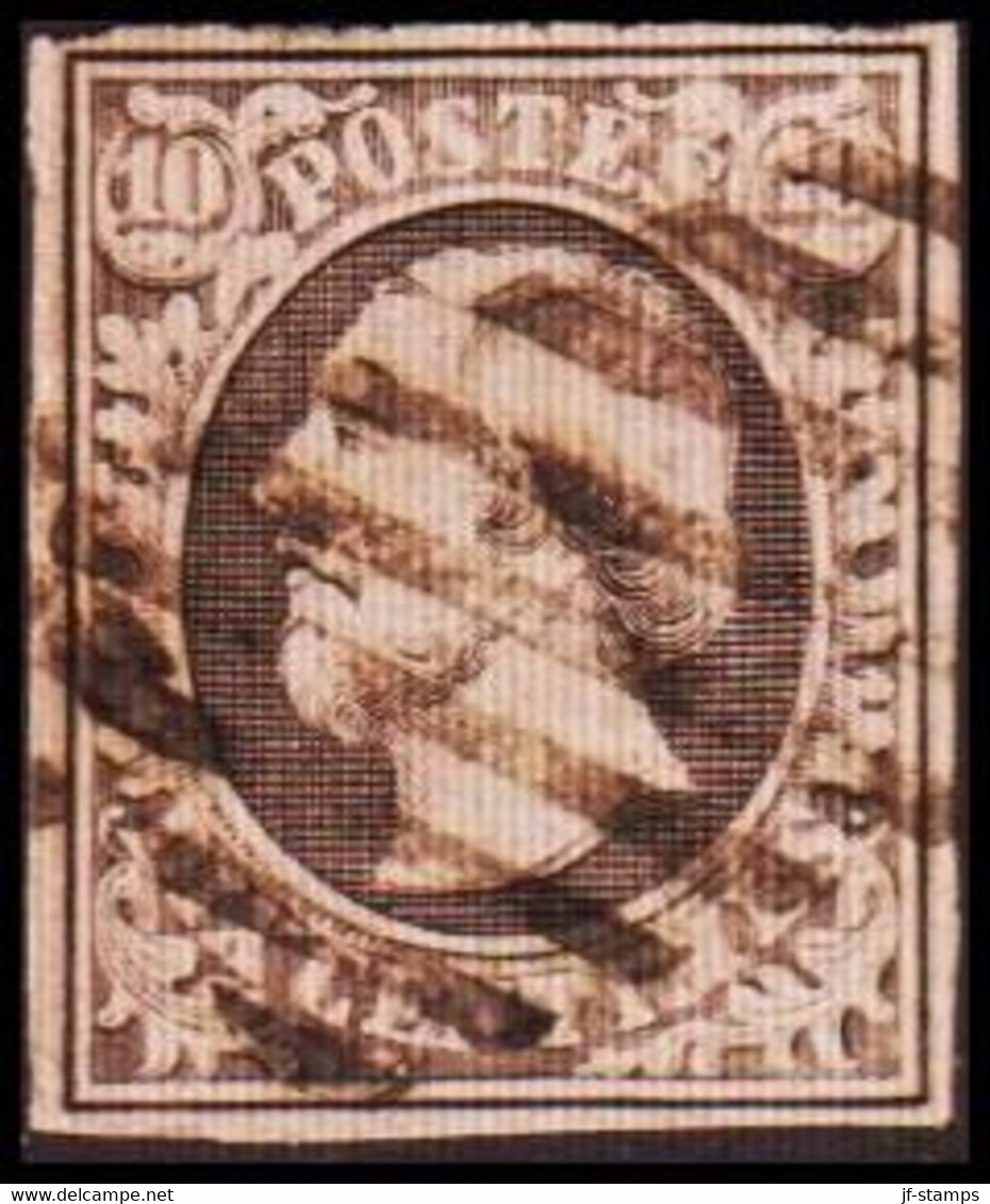 1852. LUXEMBURG Wilhelm III. 10 CENT. Nice Ex With Bar Cancel.  (Michel 1) - JF418551 - 1852 Willem III