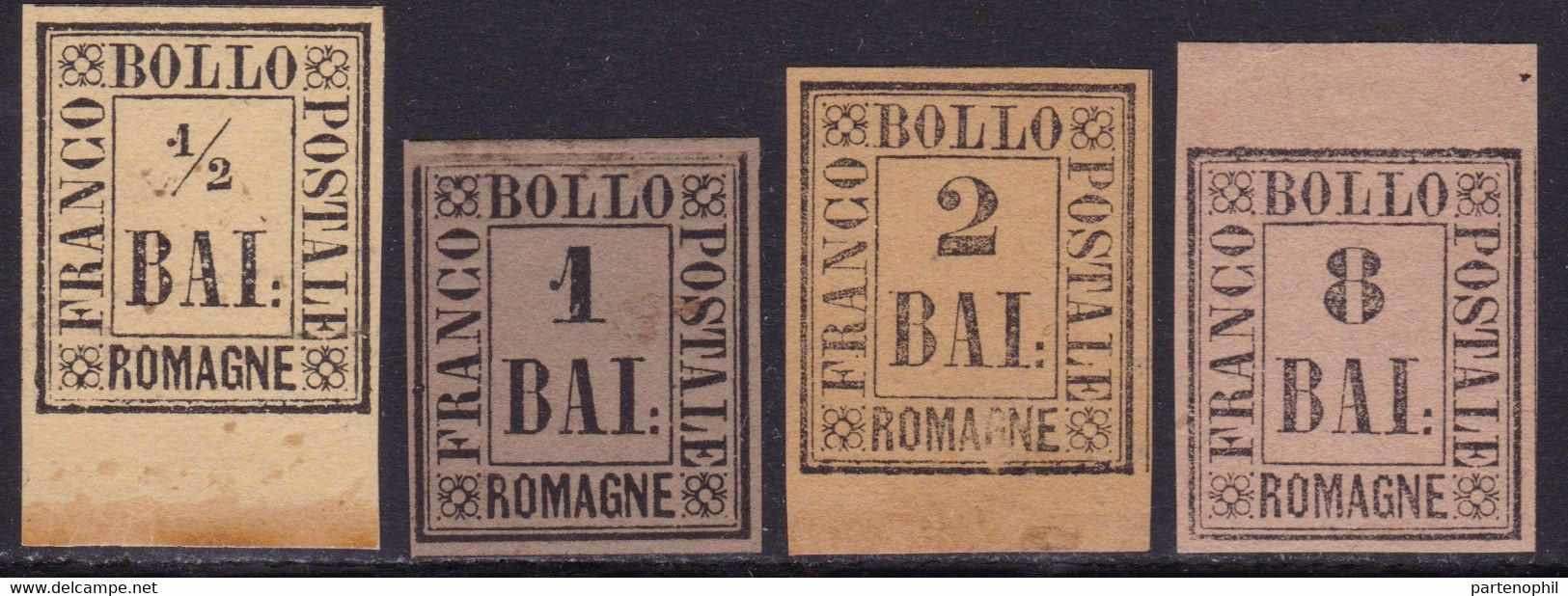 Romagne - 014 * 1859 - L’emissione Completa N. 1/9. La Serie è Mista Con Valori Con Gomma Integra N. 1,2,4,6 E Linguella - Romagna