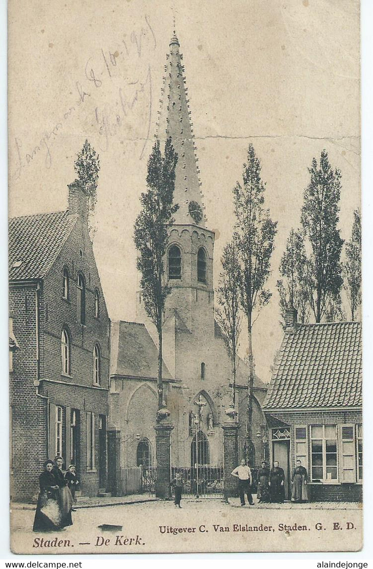 Staden - De Kerk - Uitgever C. Van Elslander, Staden - 1909 - Staden