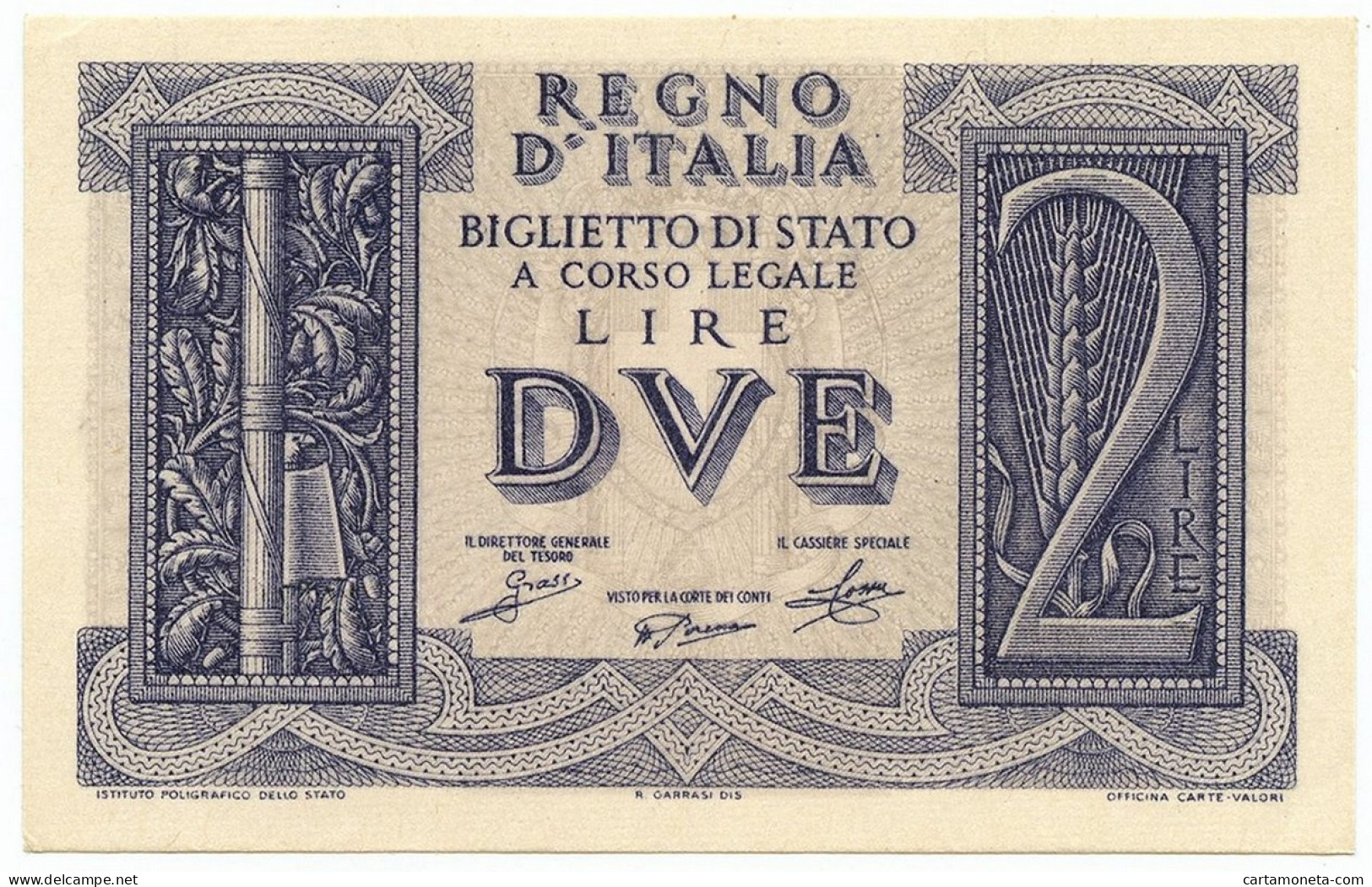 2 LIRE BIGLIETTO DI STATO FASCIO 14/11/1939 QFDS - Regno D'Italia – Other