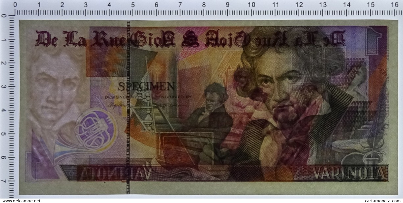 NO VALUE CAMPIONE DE LA RUE GIORI LUDWIG VAN BEETHOVEN VARIANTE VIOLA FDS - [ 7] Errores & Variedades