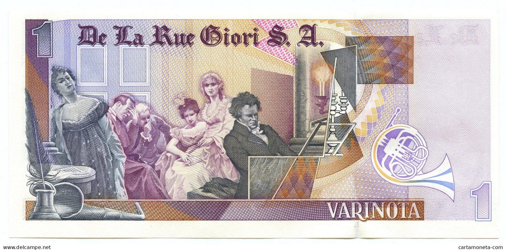 NO VALUE CAMPIONE DE LA RUE GIORI LUDWIG VAN BEETHOVEN VARIANTE VIOLA FDS - [ 7] Errori & Varietà