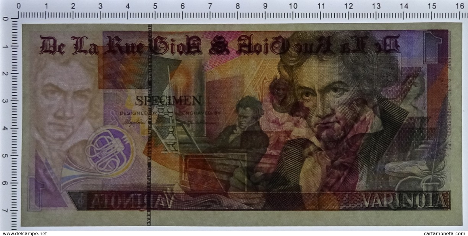 NO VALUE CAMPIONE DE LA RUE GIORI LUDWIG VAN BEETHOVEN VARIANTE VIOLA FDS - [ 7] Errori & Varietà