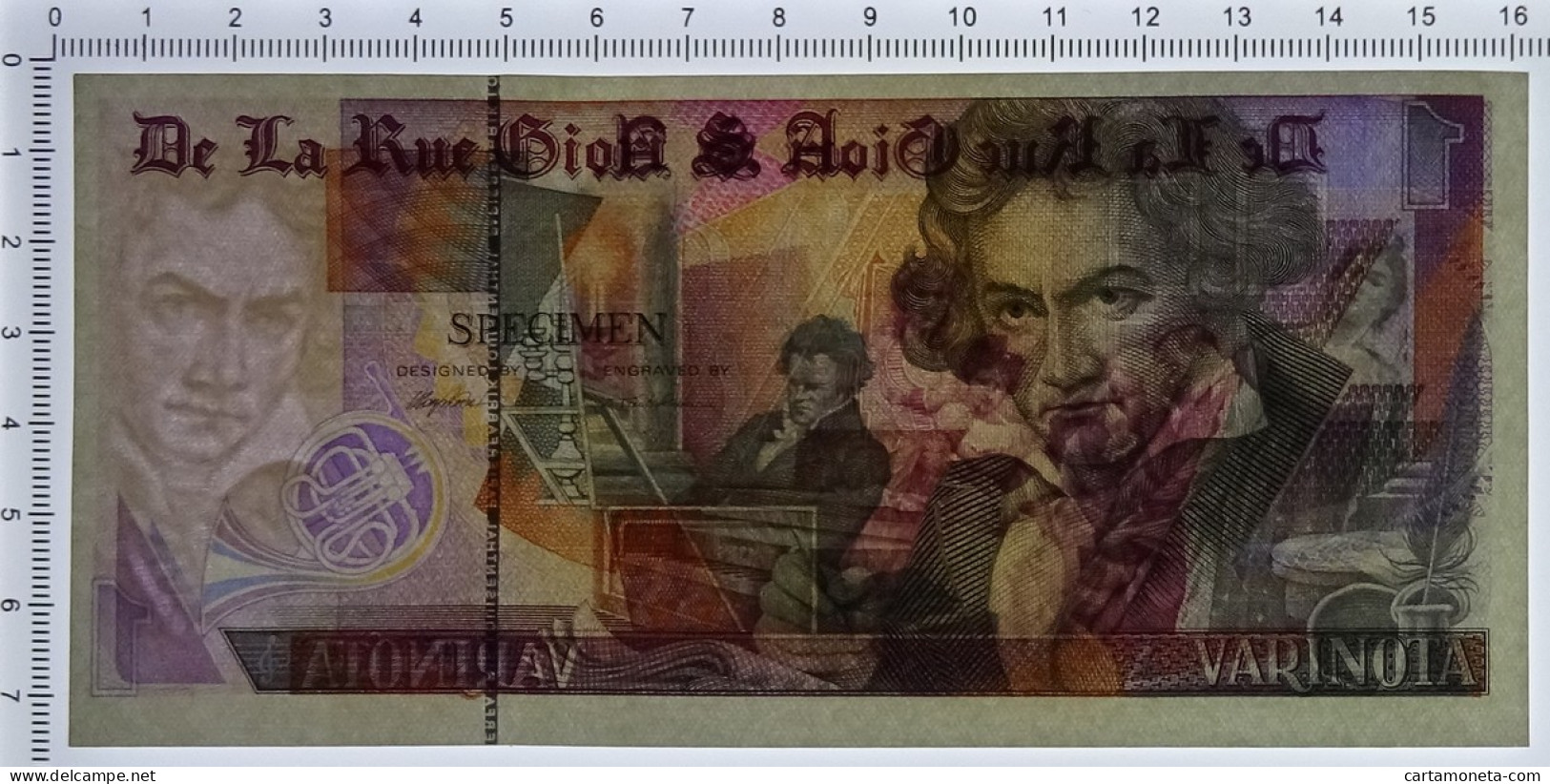 NO VALUE CAMPIONE DE LA RUE GIORI LUDWIG VAN BEETHOVEN VARIANTE VIOLA FDS - [ 7] Errors & Varieties