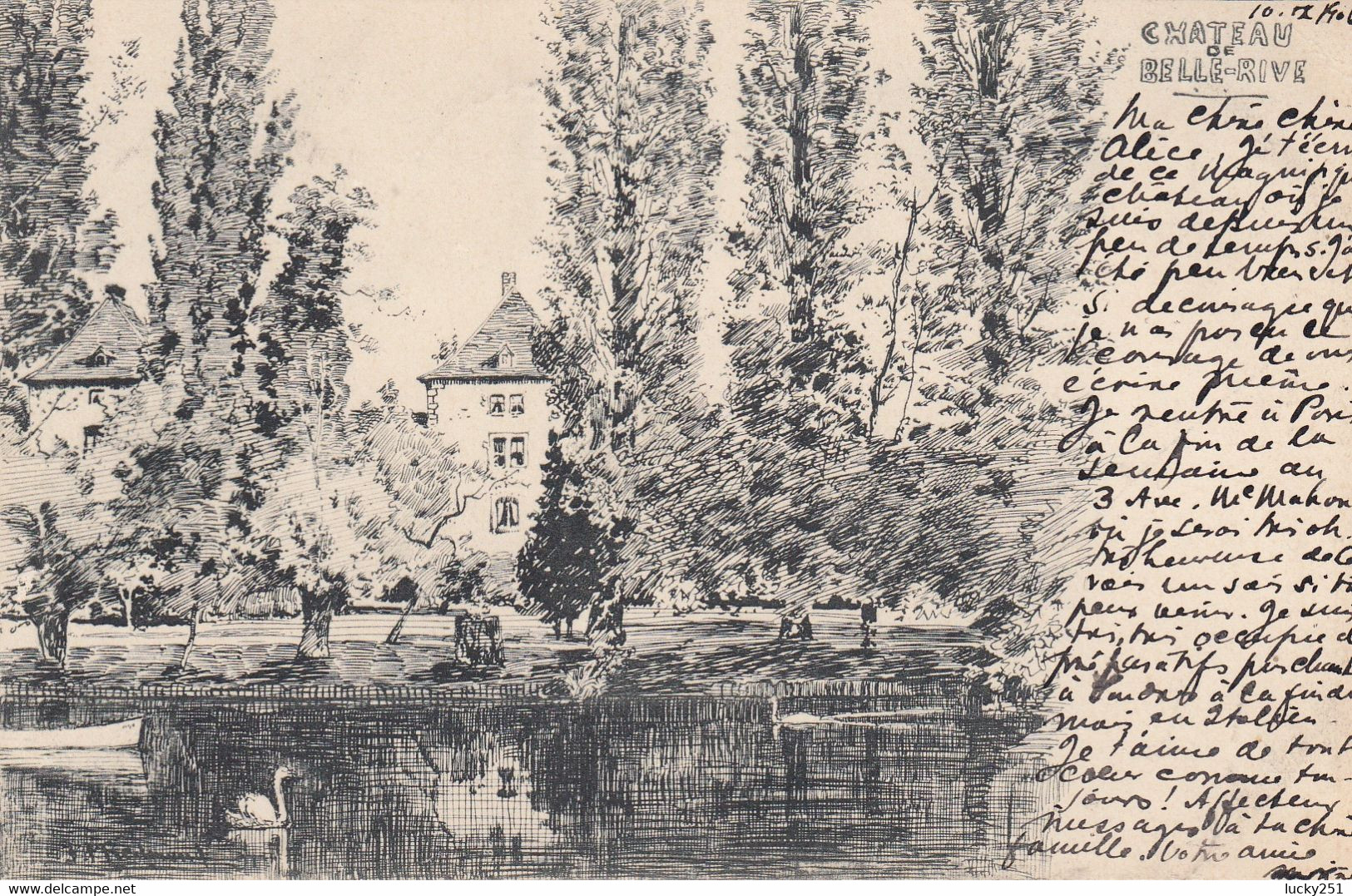Suisse - Châteaux - Collonge - Le Château De Belle-Rive - Circulée 10/09/1906 - Litho - Au