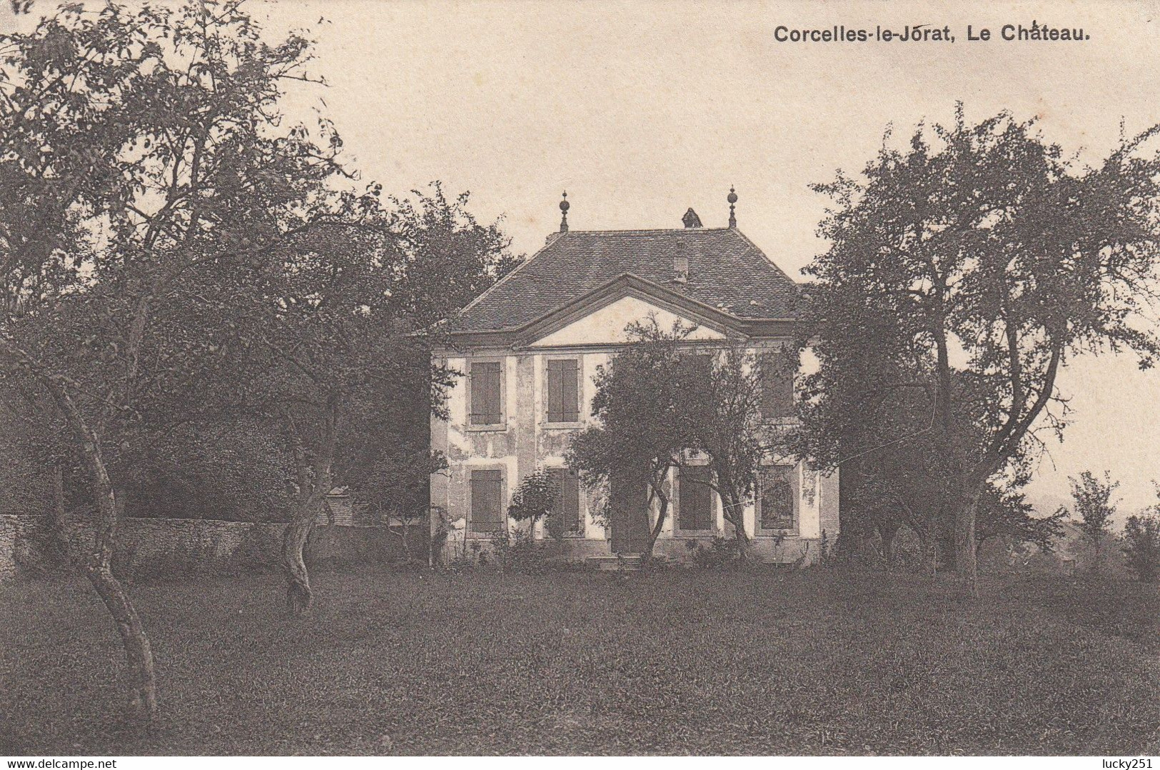 Suisse - Châteaux - Corcelles-le-Jörat  - Le Château - Circulée 25/10/1909 - Corcelles