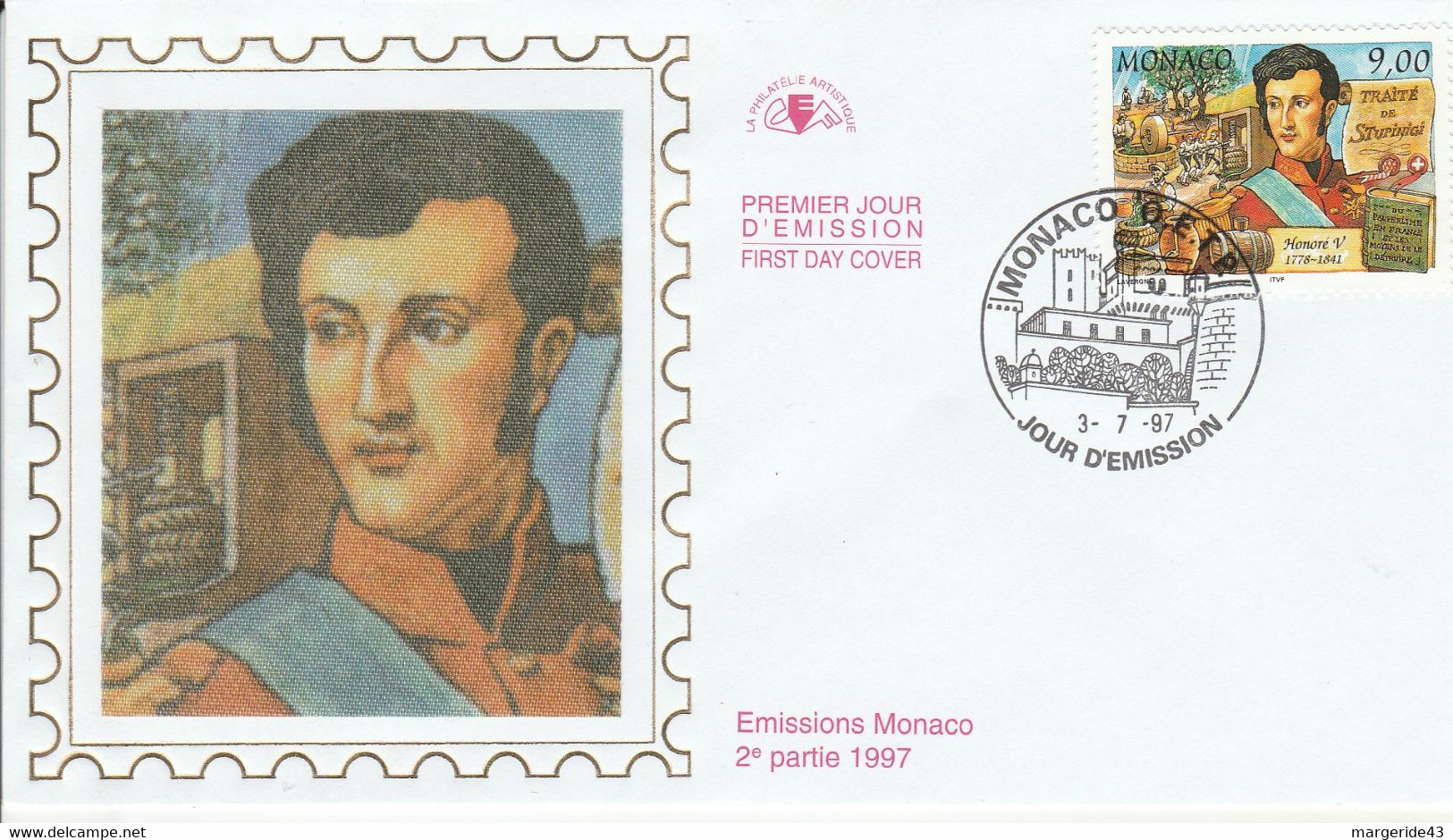 MONACO FDC 1997 DYNASTIE DES GRIMALDI - ANTOINE 1 Er - FDC