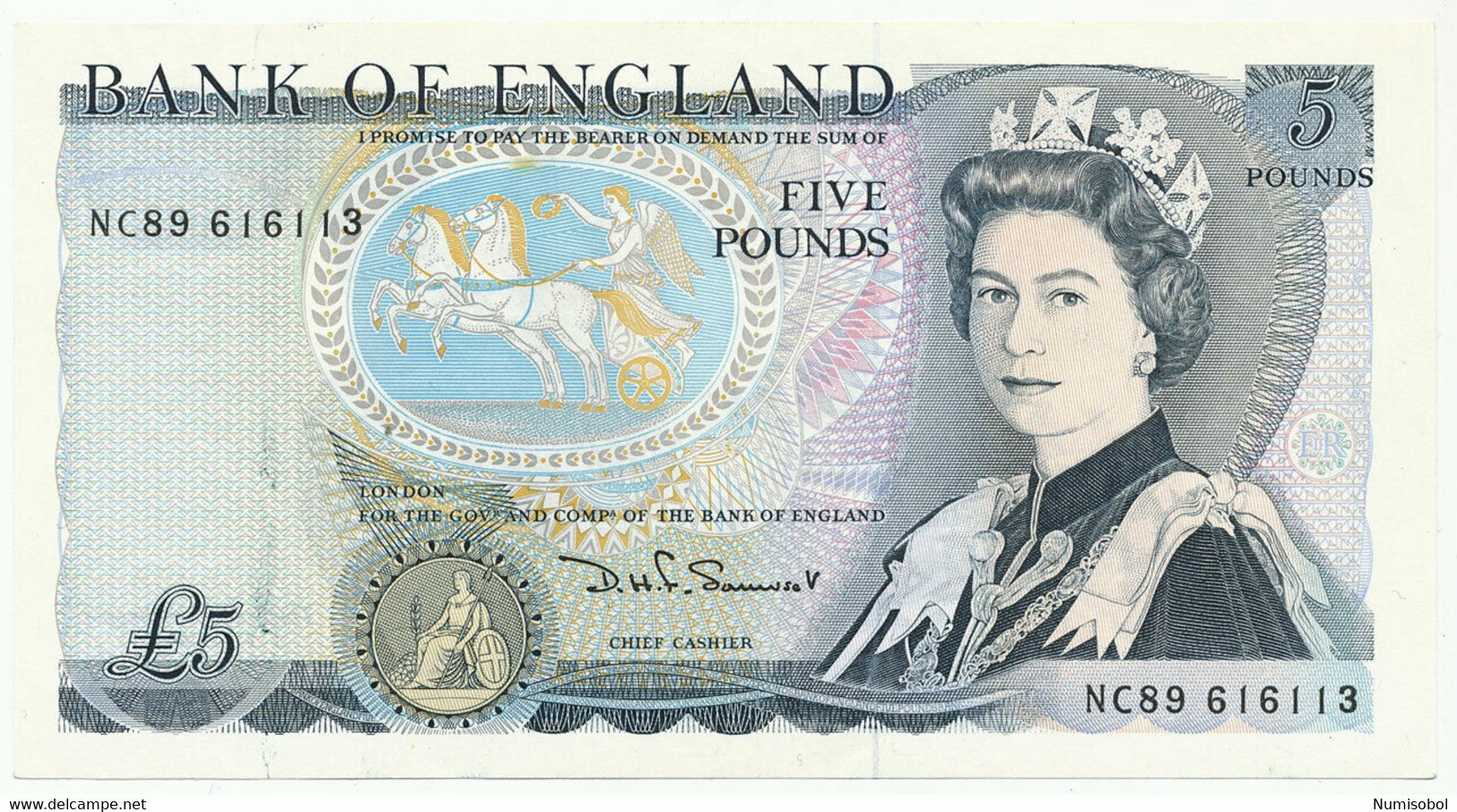 GREAT BRITAIN - 5 Pounds ND (1987-88) P378e, AUNC-UNC (GB008) - 5 Pond