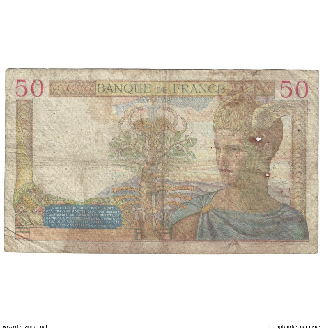 France, 50 Francs, Cérès, 1935, 1935-12-05, B, Fayette:17.20, KM:81 - 50 F 1934-1940 ''Cérès''