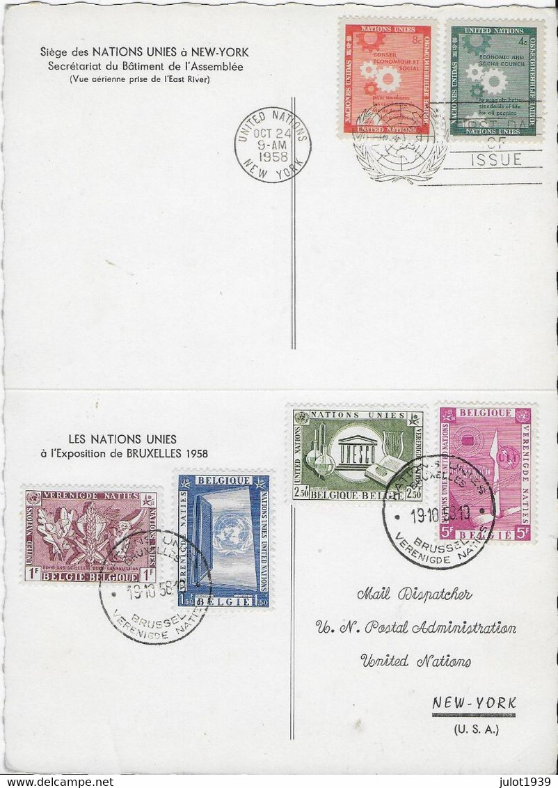 ONU ..-- ETATS - UNIS ..-- 1958 . NATIOS UNIES . Très RARE . 21 X 15 CM . - Lettres & Documents