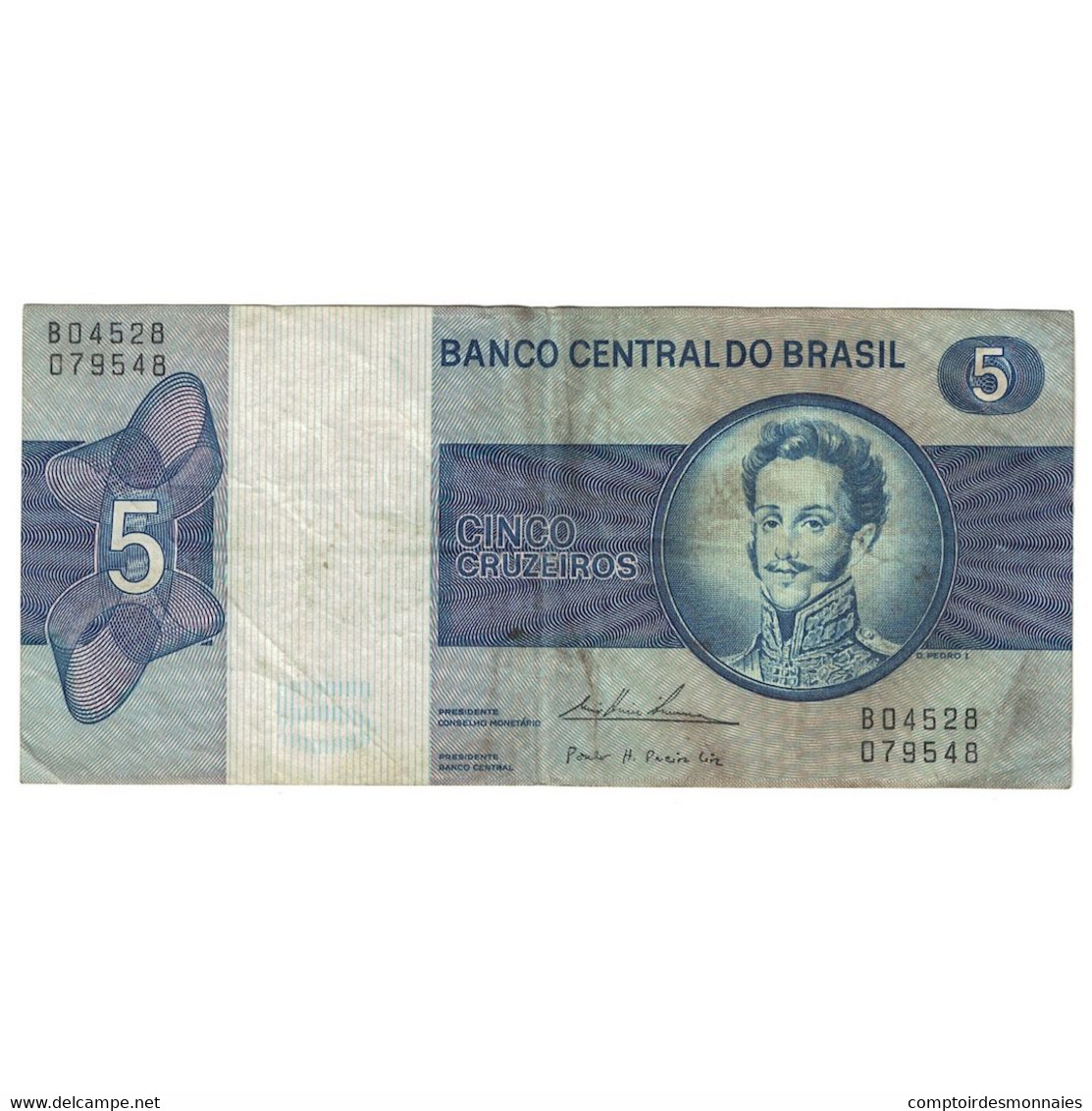 Billet, Brésil, 5 Cruzeiros, UNDATED (1970-80), KM:192b, B+ - Brazil