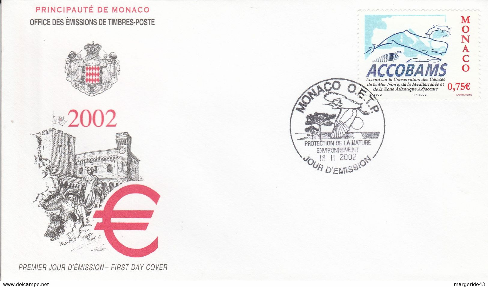 MONACO FDC 2002 ACCOBAMS - FDC