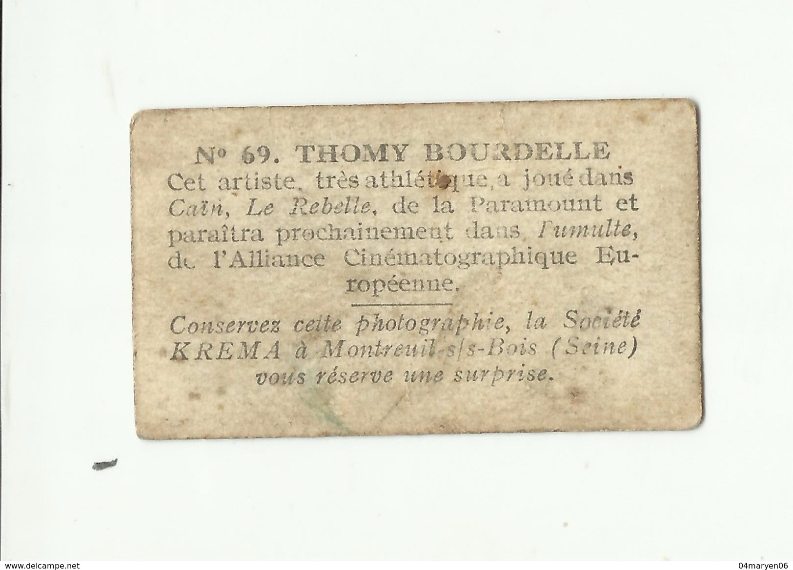 1 X  CHROMO = "Thomy  BOURDELLE    "- - Athlétisme