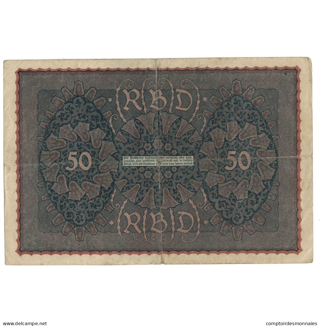 Billet, Allemagne, 50 Mark, 1919, 1919-06-24, KM:66, B+ - 50 Mark