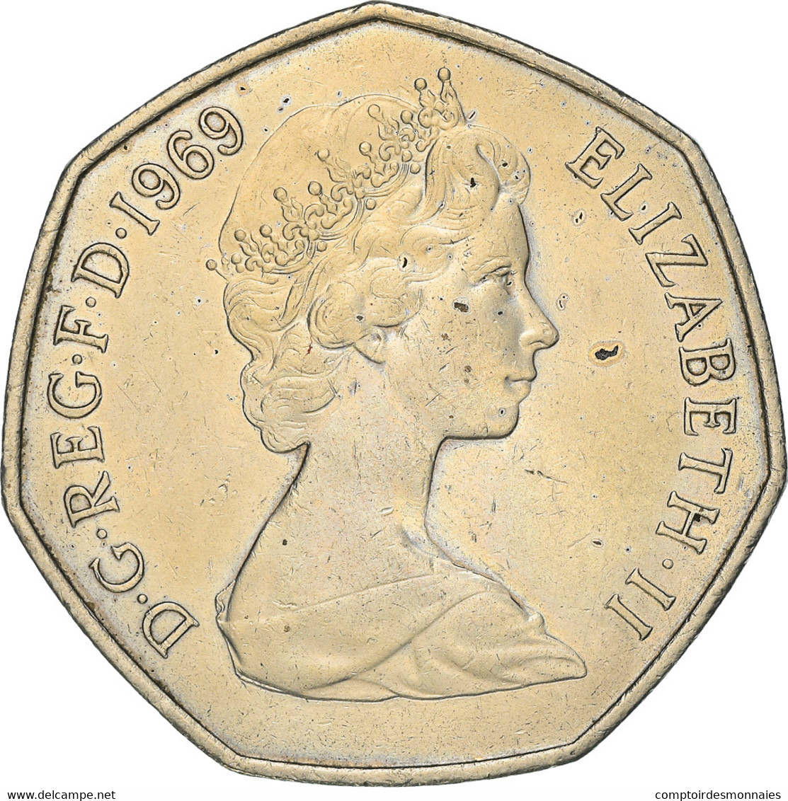 Monnaie, Grande-Bretagne, Elizabeth II, 50 New Pence, 1969, SUP, Copper-nickel - 50 Pence